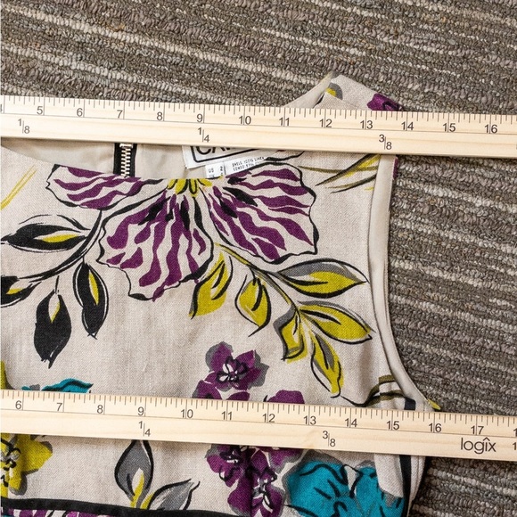 CARLISLE Sheath Floral Linen Size 2 Dress - Picture 12 of 12